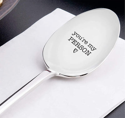 Wedding gifts - Engraved Spoon - Anniversary gifts - You are my person spoon - Tea spoon - Lover gifts - Unique Gifts - Bridal shower gifts - Engagement gifts - 7 Inches - Gift for him - BOSTON CREATIVE COMPANY