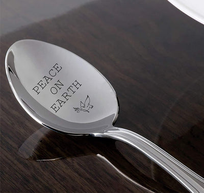 Peace Engraved Spoon - Christmas Holiday Gift - BOSTON CREATIVE COMPANY