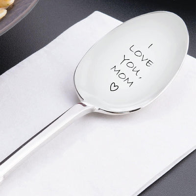 I Love You Mom Spoon - Customized Gift Unique Birthday, Valentines Day Gifts for Her, Him, Mom Dad - BOSTON CREATIVE COMPANY