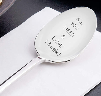 All You Need Is Love & Coffee Spoon - Prefect Gift idea for Coffee Lovers - Spoon Gift - BOSTON CREATIVE COMPANY