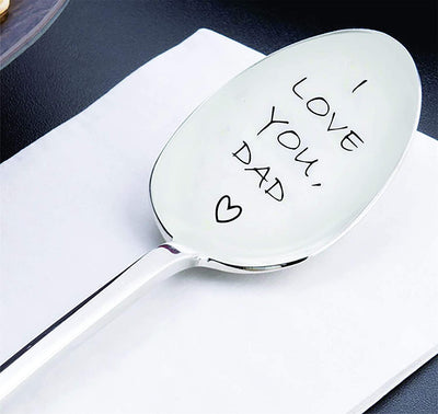 I love you dad Engraved Spoon,dads ice cream spoon,best selling items,gifts for dad,funny gift for dad,dad gifts,new dad,daddy gifts,daddy gifts from son - BOSTON CREATIVE COMPANY