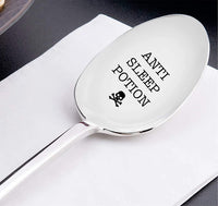 Anti Sleep Potion Engraved Stainless Steel Spoon- Best Present - Best selling Gifts - Small Cute Gifts For Sleepy Friends - BOSTON CREATIVE COMPANY