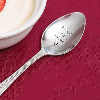 I Love You Mom Spoon - Customized Gift Unique Birthday, Valentines Day Gifts for Her, Him, Mom Dad - BOSTON CREATIVE COMPANY