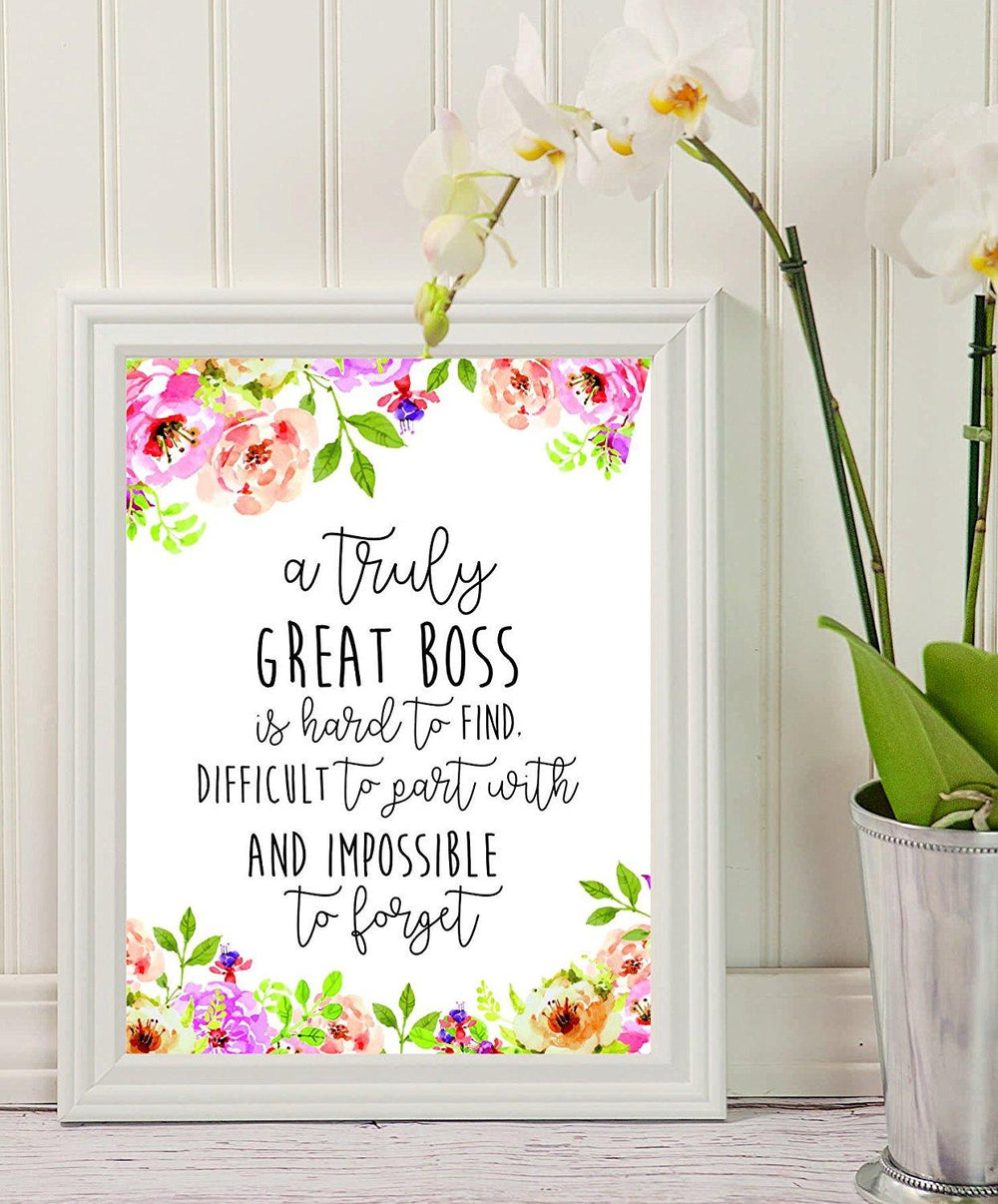 Boss Gift - A truly great boss is hard to find - Office Gift - Office Décor - Going Away Retirement Gift - Personalized - Custom Quote Print - Gift for Boss – Special gift – Work Motivational Quote. - BOSTON CREATIVE COMPANY