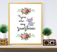 You Are My Sunshine - wall frame print - Kids Wall Art - Large wall quote - Quote Pictures - Nursery Wall Art - My only Sunshine - Printable Décor - BOSTON CREATIVE COMPANY