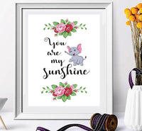 You Are My Sunshine - wall frame print - Kids Wall Art - Large wall quote - Quote Pictures - Nursery Wall Art - My only Sunshine - Printable Décor - BOSTON CREATIVE COMPANY