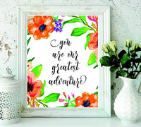 Room decor – Home décor - Gifts - wall art - Photo frame You Are Our Greatest Adventure - Playroom Décor - Wall hanging - Travel Nursery Wall Art Print - baby girl nursery Wall Art - BOSTON CREATIVE COMPANY