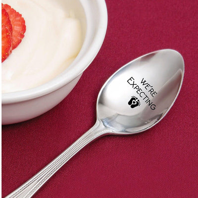 Were Expecting Spoon- Pregnancy Announcement Spoon- Best Selling Item -Engraved Unique Gift Ideas - Spoon Gift # A8 - BOSTON CREATIVE COMPANY