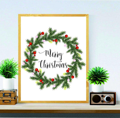 Merry Christmas wall art holiday print Christmas gifts holiday art decor Christmas wall decor Xmas quote printable calligraphy print - BOSTON CREATIVE COMPANY