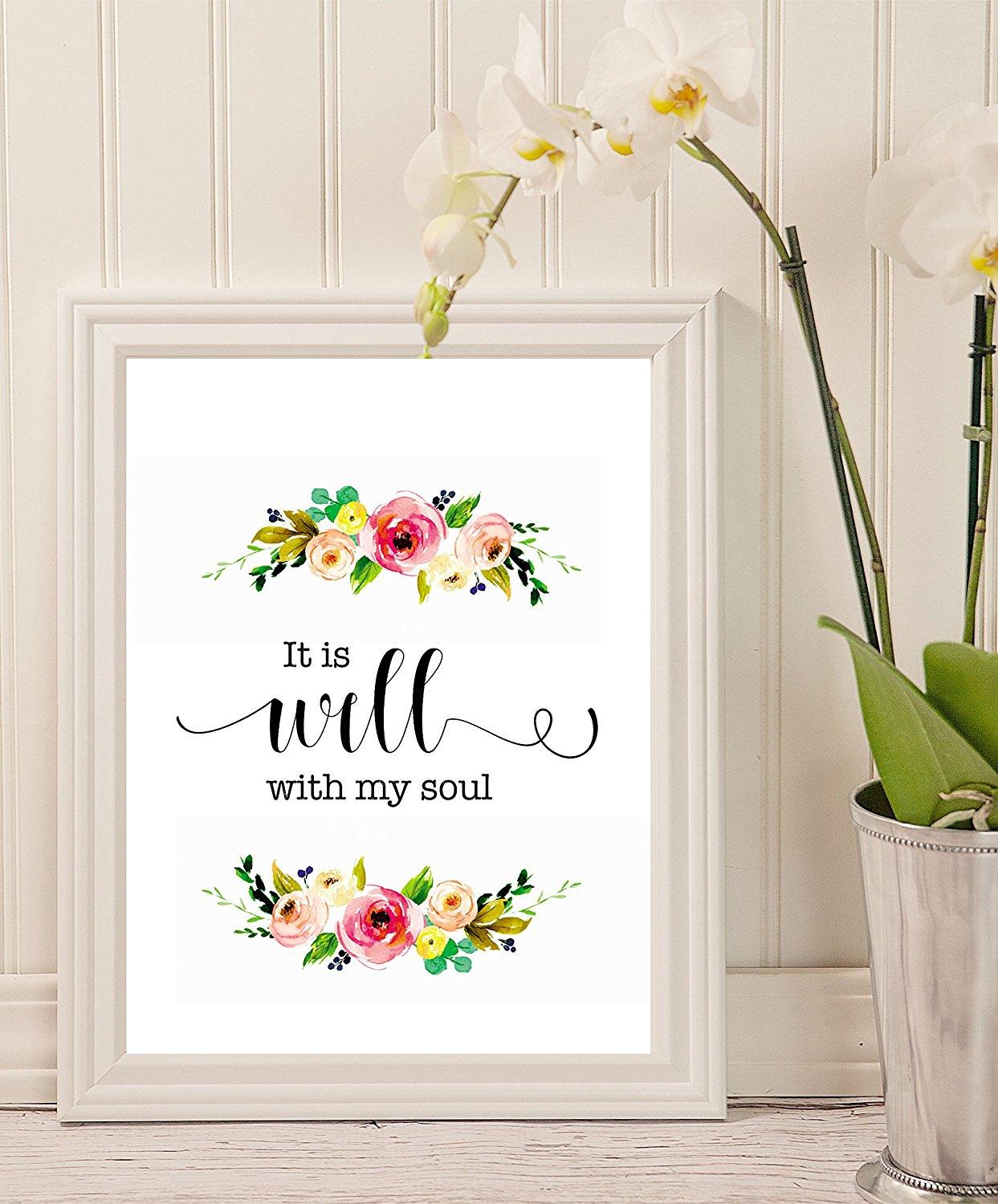 "It Is Well With My Soul" Vinyl Wall Decal – Inspirational Quote Wall Art, 22x9 Inch, Removable