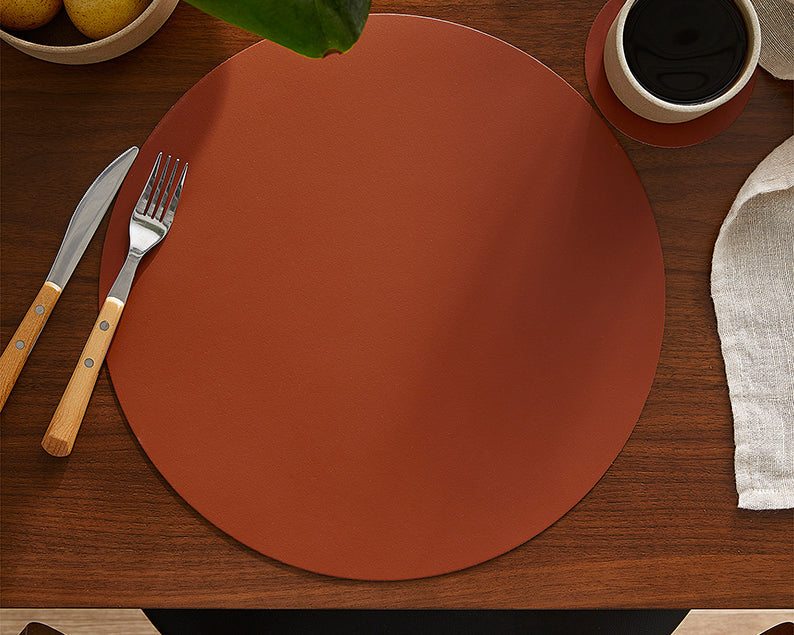 table placemats round - leather placemats