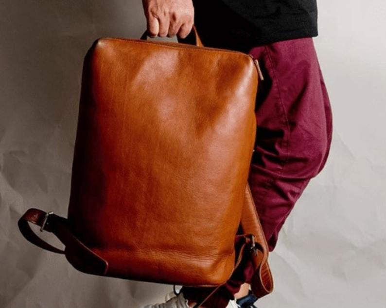 Leather Backpack for Men - Leather Bookbag Men -  Boston Creative Company