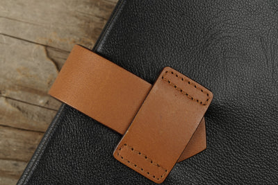 Leather Notebook Cover Refillable Black
