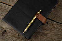 Leather Notebook Cover Refillable Black