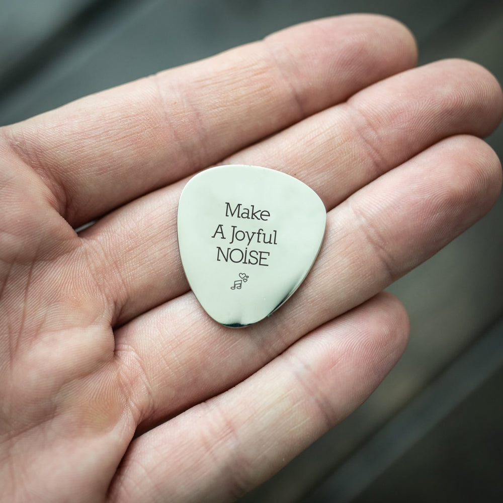 Make A Joyful Noise Guitar Pick - Custom Guitar Plectrum - Religious Christian Gift - Inspirational Quote - Music Lover Gift - Gifts For Guitarists - Gifts For Guitar Lovers - Customize Guitar Picks - BOSTON CREATIVE COMPANY