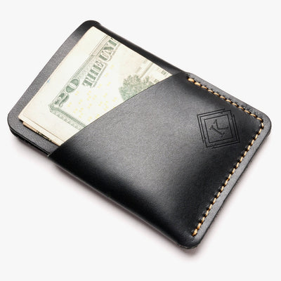 Leather Card Sleeve, groomsmen gift, leather card holder, minimalist wallet, best groomsmen gift - BOSTON CREATIVE COMPANY