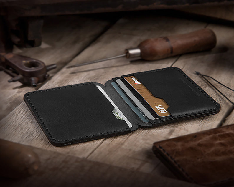 slim card holder wallet - minimalist card holder for men - Boston Creative Company