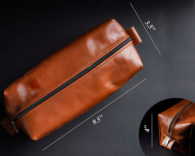 Leather Dopp Kit - toiletry Kit - Boston Creative Company