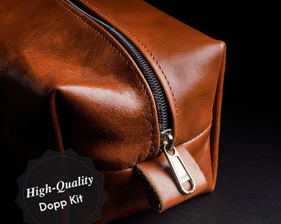 Leather Dopp Kit - toiletry Kit - Boston Creative Company