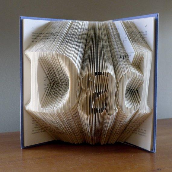 Black Friday Cyber Monday Gifts for Dad - New Father Gift  - Best Dad - Gift for Men - Folded Book Art  Presents for Daddy / Dads / Fathers - BOSTON CREATIVE COMPANY