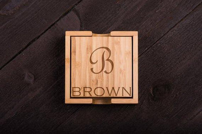 Corporate Gift wooden coaster  - Set of 6 - BOSTON CREATIVE COMPANY