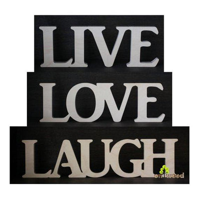 Live Love Laugh sign. Home decor.  Gift. Wooden letters. Wooden word. Free standing sign - BOSTON CREATIVE COMPANY
