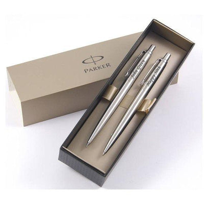 Stainless Steel Parker Jotter Pen & Pencil Set - BOSTON CREATIVE COMPANY