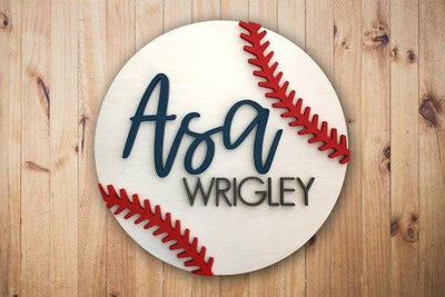 Custom Name Sign | 24" Round Sign | Baby Name Sign | Nursery Room Decor - BOSTON CREATIVE COMPANY