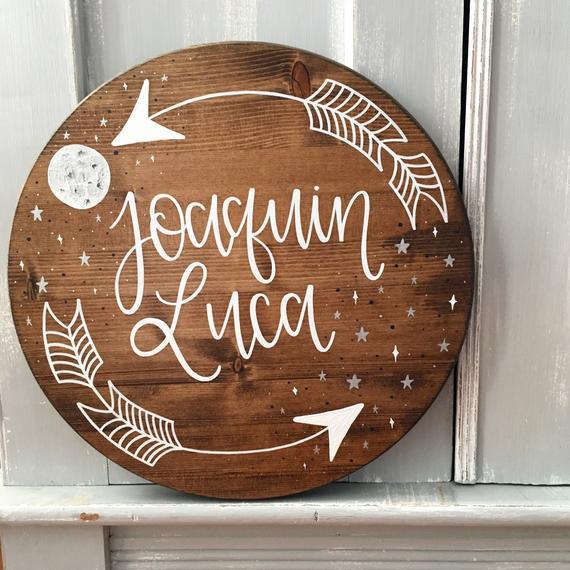 Custom Name Sign - with arrows and starry sky - BOSTON CREATIVE COMPANY