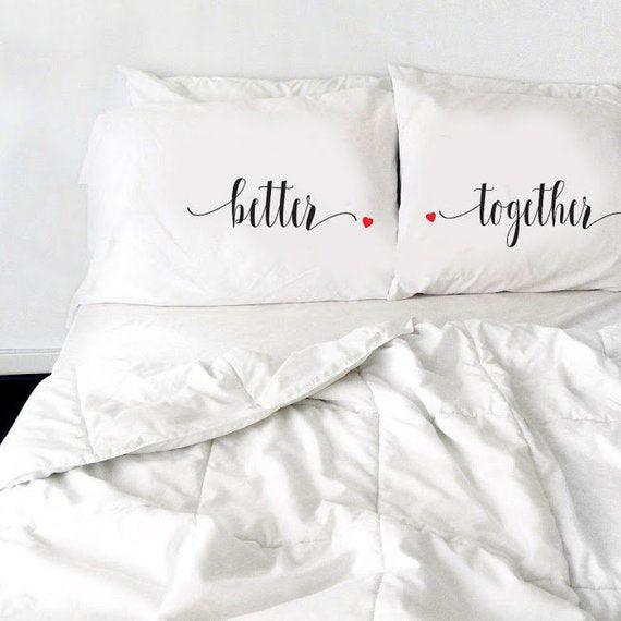 Better together Pillow Case,Personalized Name Pillowcase, Custom Wedding Gift, Custom Pillowcases, Couples Pillows - BOSTON CREATIVE COMPANY