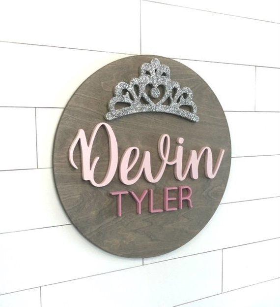 Princess Custom Baby Name Sign – BOSTON CREATIVE COMPANY