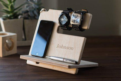 Personalized Wooden Docking Station - BOSTON CREATIVE COMPANY