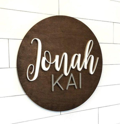 Customized Baby Name Sign Wood Nursery Decorations - BOSTON CREATIVE COMPANY