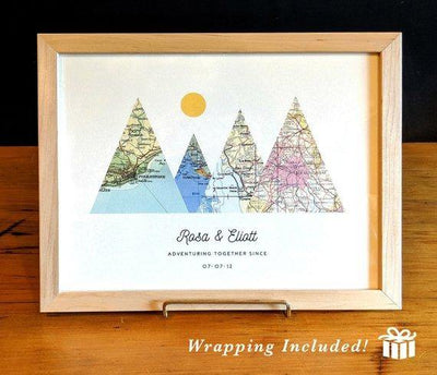 Christmas Gift Art Print, Adventure Together, Custom Map Print, Personalized Christmas Present, Gift for Parents, Xmas Gift Art - BOSTON CREATIVE COMPANY