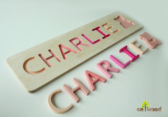 Baby Name Puzzle. Personalized Gift for Girl. - BOSTON CREATIVE COMPANY