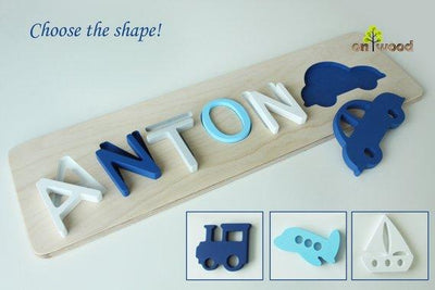 Personalized Baby Boy Gift. Wooden Name Puzzle. - BOSTON CREATIVE COMPANY