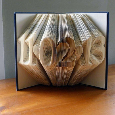 Folded Book Art -Last Minute Gift for Husband Wife - Paper Anniversary - First Wedding Anniversary - Marriage Gift - Unique - One Of A Kind - Save the Date - BOSTON CREATIVE COMPANY
