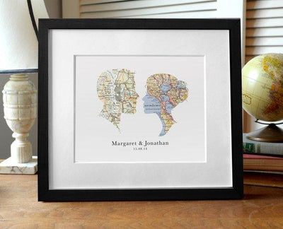 Wedding map art 