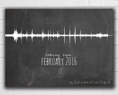 Pregnancy Announcement Ultrasound Heartbeat Sound Wave Art - BOSTON CREATIVE COMPANY