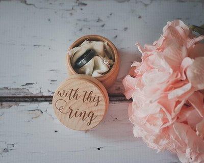 With This Ring Box Engraved Wedding Wooden Ring Box - BOSTON CREATIVE COMPANY