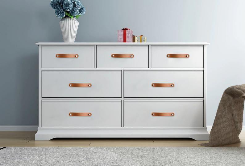 Perfect Home Improvement - Original Leather Drawer Cabinet Pulls for Home  Office