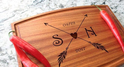 Personalized Cutting Board Anniversary | Wedding Engraved Chopping Board - BOSTON CREATIVE COMPANY