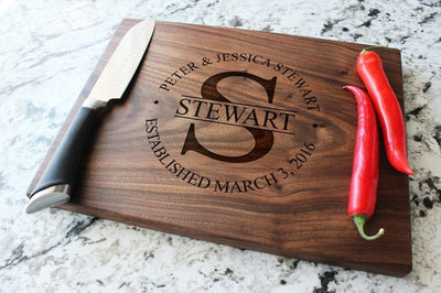 Wife Gift | Engarved Personalised Cutting Board Gift | Christmas Birthday Chopping Board Gift - BOSTON CREATIVE COMPANY
