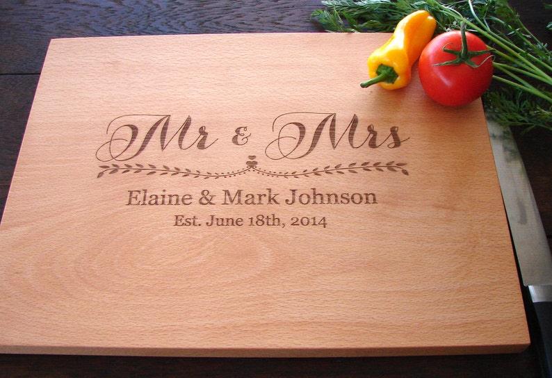 Mr and Mrs Gift | Wedding Cutting Board Gift - BOSTON CREATIVE COMPANY