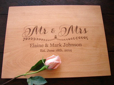 Mr and Mrs Gift | Wedding Cutting Board Gift - BOSTON CREATIVE COMPANY