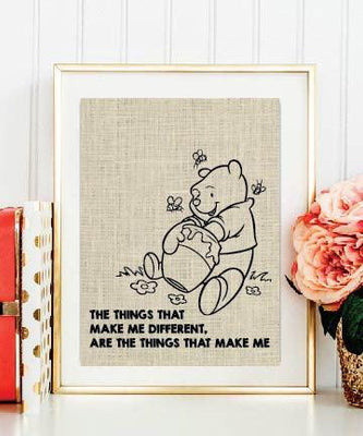 Things That Make Me Different Winnie Pooh Quotes-Framed Burlap Print - Valentines Day Gift - BOSTON CREATIVE COMPANY